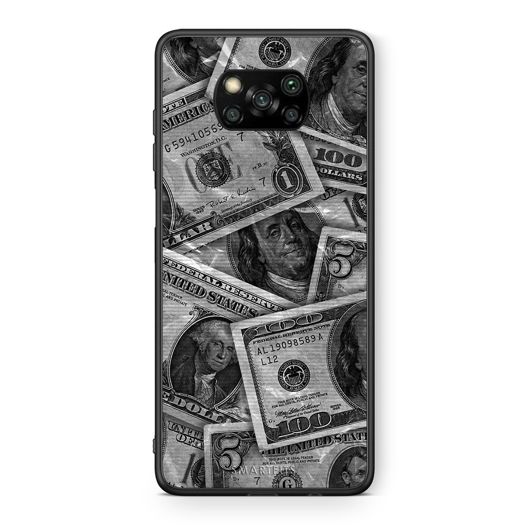 Θήκη Xiaomi Poco X3 Money Dollars από τη Smartfits με σχέδιο στο πίσω μέρος και μαύρο περίβλημα | Xiaomi Poco X3 Money Dollars case with colorful back and black bezels