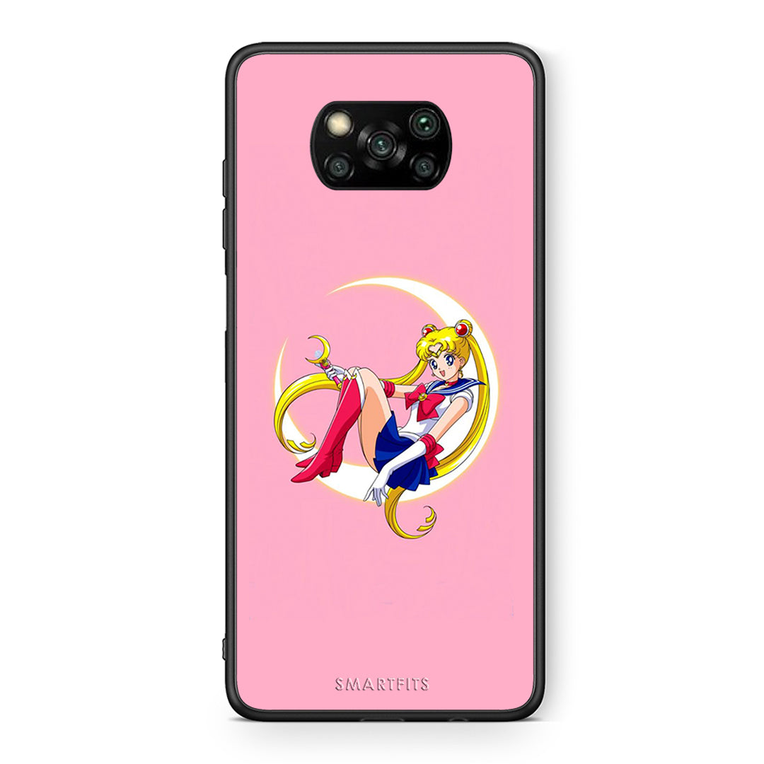 Θήκη Xiaomi Poco X3 Moon Girl από τη Smartfits με σχέδιο στο πίσω μέρος και μαύρο περίβλημα | Xiaomi Poco X3 Moon Girl case with colorful back and black bezels