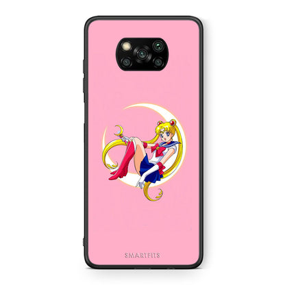 Θήκη Xiaomi Poco X3 Moon Girl από τη Smartfits με σχέδιο στο πίσω μέρος και μαύρο περίβλημα | Xiaomi Poco X3 Moon Girl case with colorful back and black bezels