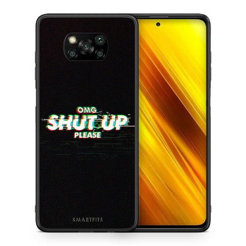 Θήκη Xiaomi Poco X3 OMG ShutUp από τη Smartfits με σχέδιο στο πίσω μέρος και μαύρο περίβλημα | Xiaomi Poco X3 OMG ShutUp case with colorful back and black bezels