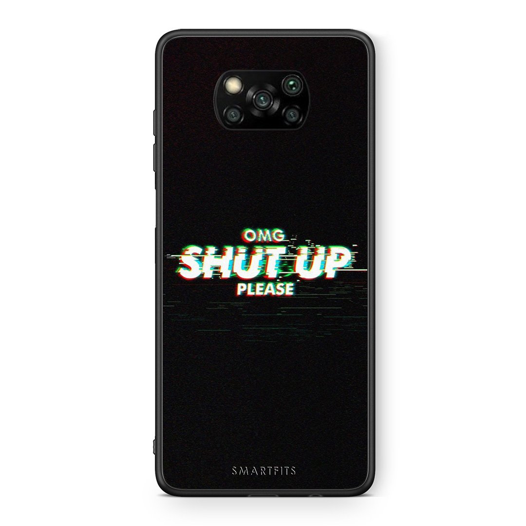 Θήκη Xiaomi Poco X3 OMG ShutUp από τη Smartfits με σχέδιο στο πίσω μέρος και μαύρο περίβλημα | Xiaomi Poco X3 OMG ShutUp case with colorful back and black bezels