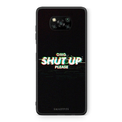 Θήκη Xiaomi Poco X3 OMG ShutUp από τη Smartfits με σχέδιο στο πίσω μέρος και μαύρο περίβλημα | Xiaomi Poco X3 OMG ShutUp case with colorful back and black bezels