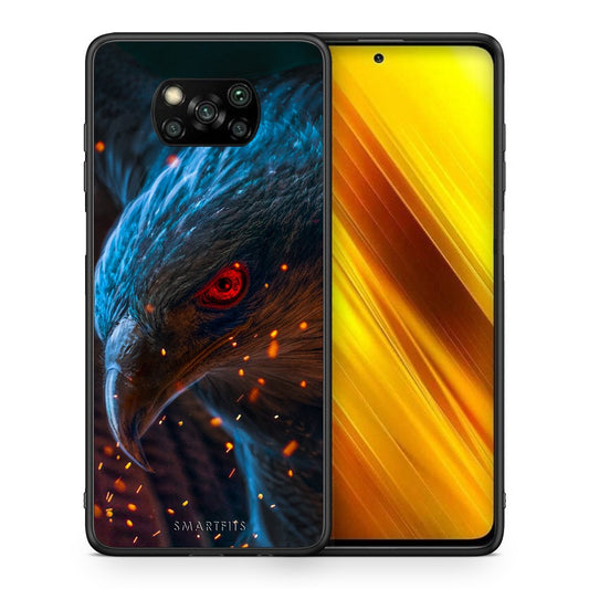 Θήκη Xiaomi Poco X3 Eagle PopArt από τη Smartfits με σχέδιο στο πίσω μέρος και μαύρο περίβλημα | Xiaomi Poco X3 Eagle PopArt case with colorful back and black bezels