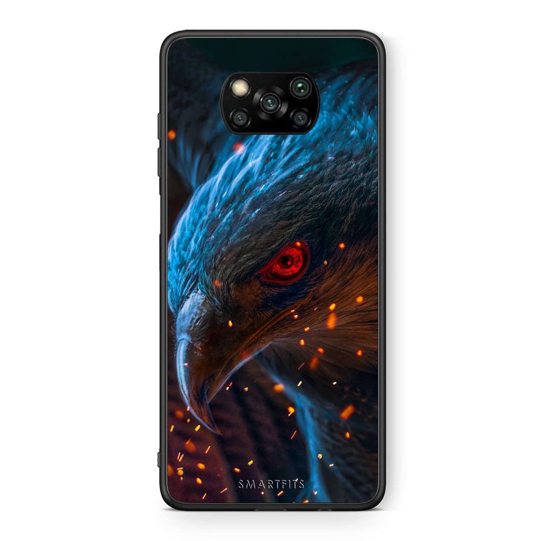 Θήκη Xiaomi Poco X3 Eagle PopArt από τη Smartfits με σχέδιο στο πίσω μέρος και μαύρο περίβλημα | Xiaomi Poco X3 Eagle PopArt case with colorful back and black bezels
