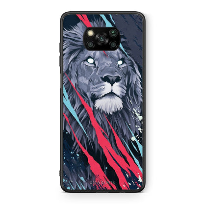 Θήκη Xiaomi Poco X3 Lion Designer PopArt από τη Smartfits με σχέδιο στο πίσω μέρος και μαύρο περίβλημα | Xiaomi Poco X3 Lion Designer PopArt case with colorful back and black bezels