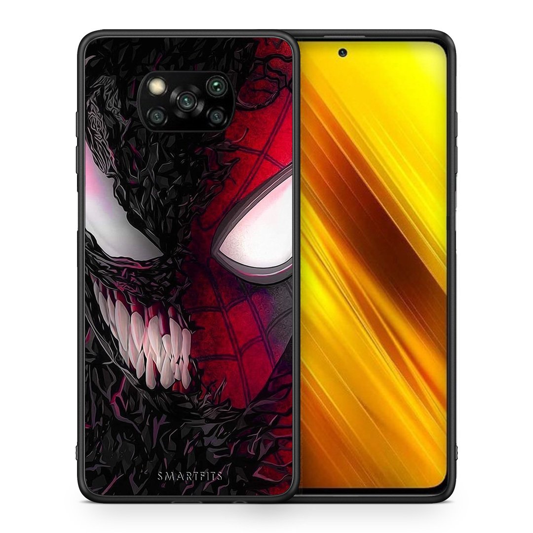 Θήκη Xiaomi Poco X3 SpiderVenom PopArt από τη Smartfits με σχέδιο στο πίσω μέρος και μαύρο περίβλημα | Xiaomi Poco X3 SpiderVenom PopArt case with colorful back and black bezels