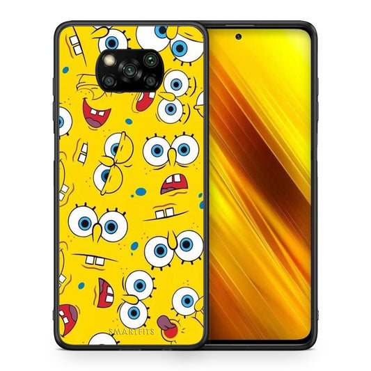 Θήκη Xiaomi Poco X3 Sponge PopArt από τη Smartfits με σχέδιο στο πίσω μέρος και μαύρο περίβλημα | Xiaomi Poco X3 Sponge PopArt case with colorful back and black bezels