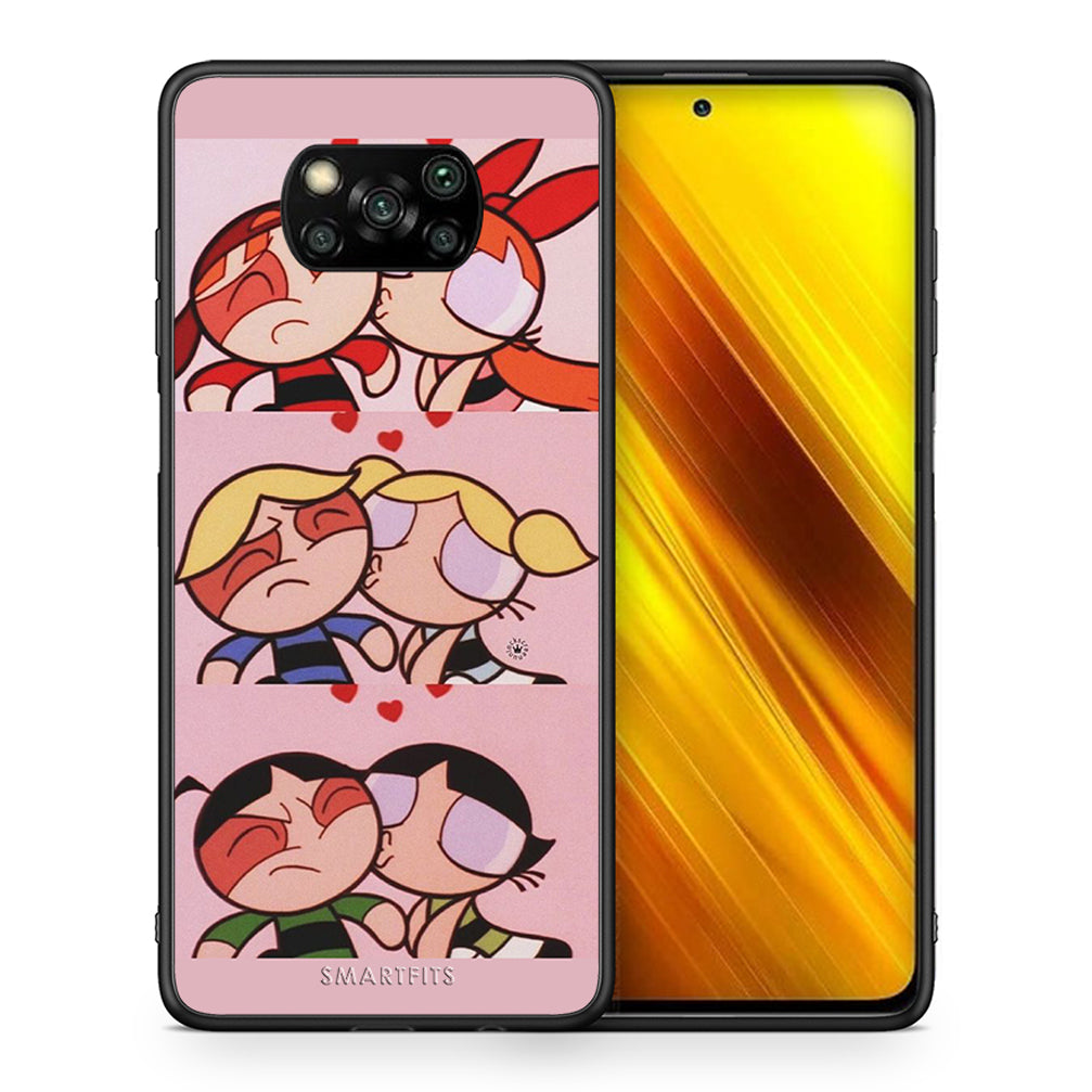 Θήκη Αγίου Βαλεντίνου Xiaomi Poco X3 Puff Love από τη Smartfits με σχέδιο στο πίσω μέρος και μαύρο περίβλημα | Xiaomi Poco X3 Puff Love case with colorful back and black bezels