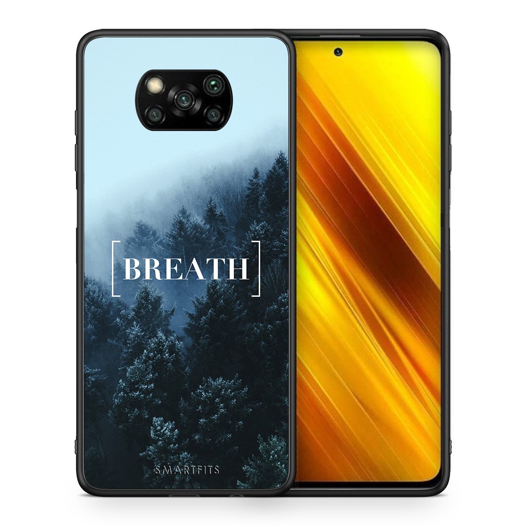 Θήκη Xiaomi Poco X3 Breath Quote από τη Smartfits με σχέδιο στο πίσω μέρος και μαύρο περίβλημα | Xiaomi Poco X3 Breath Quote case with colorful back and black bezels