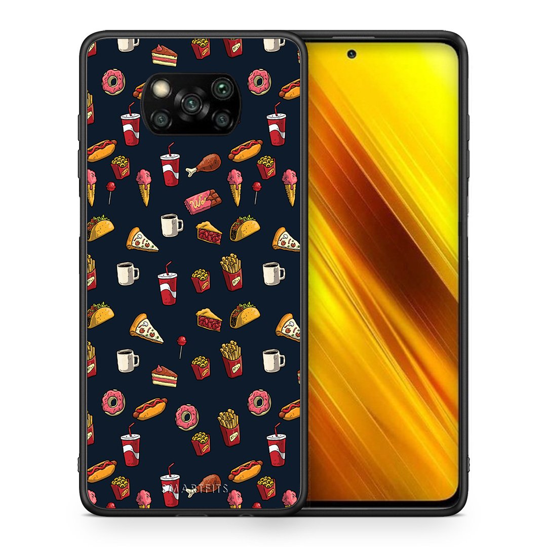 Θήκη Xiaomi Poco X3 Hungry Random από τη Smartfits με σχέδιο στο πίσω μέρος και μαύρο περίβλημα | Xiaomi Poco X3 Hungry Random case with colorful back and black bezels