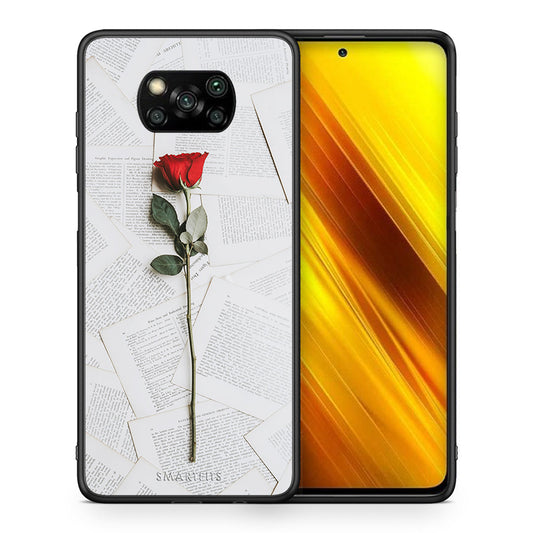Θήκη Xiaomi Poco X3 Red Rose από τη Smartfits με σχέδιο στο πίσω μέρος και μαύρο περίβλημα | Xiaomi Poco X3 Red Rose case with colorful back and black bezels