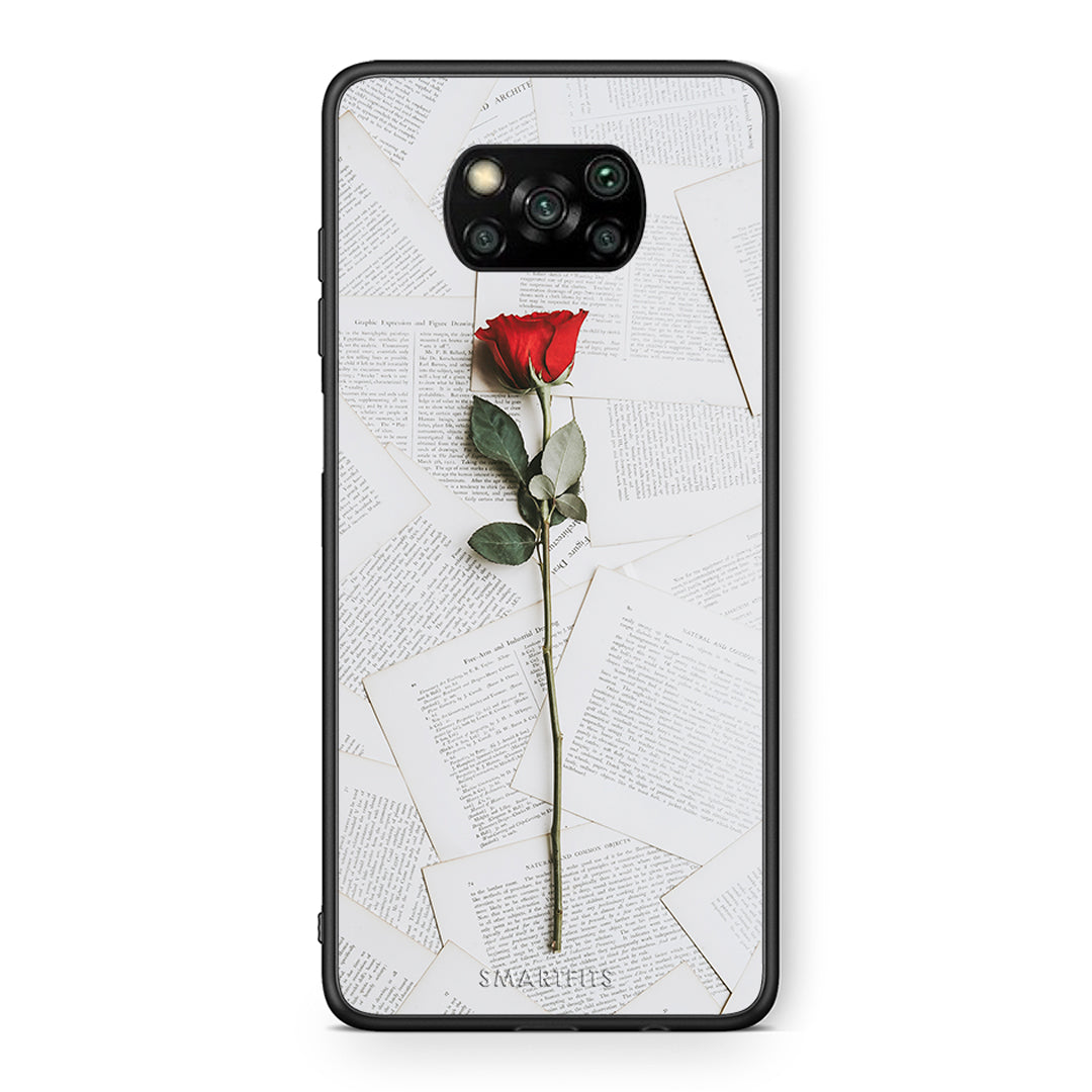 Θήκη Xiaomi Poco X3 Red Rose από τη Smartfits με σχέδιο στο πίσω μέρος και μαύρο περίβλημα | Xiaomi Poco X3 Red Rose case with colorful back and black bezels