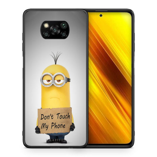 Θήκη Xiaomi Poco X3 Minion Text από τη Smartfits με σχέδιο στο πίσω μέρος και μαύρο περίβλημα | Xiaomi Poco X3 Minion Text case with colorful back and black bezels