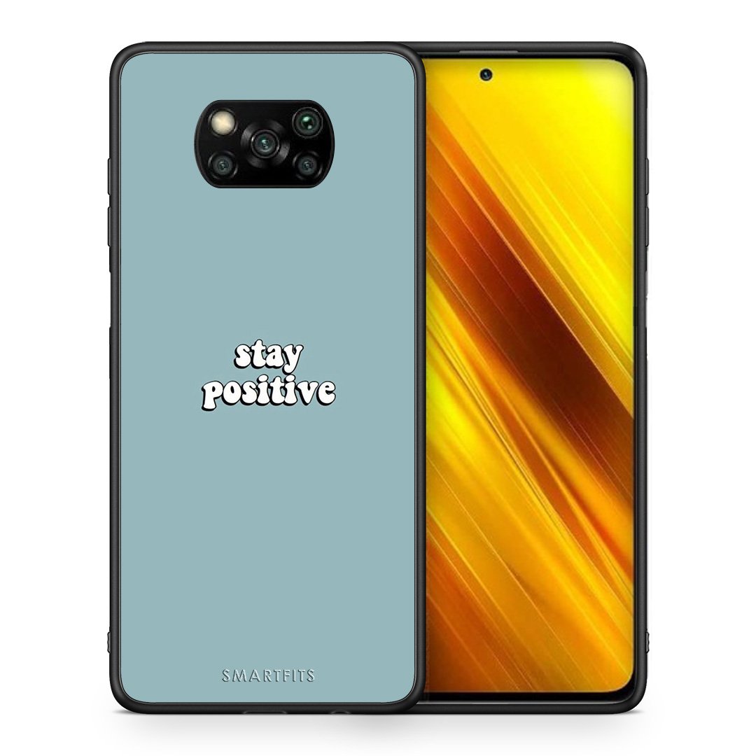 Θήκη Xiaomi Poco X3 Positive Text από τη Smartfits με σχέδιο στο πίσω μέρος και μαύρο περίβλημα | Xiaomi Poco X3 Positive Text case with colorful back and black bezels