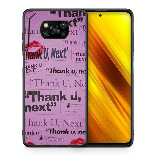Θήκη Αγίου Βαλεντίνου Xiaomi Poco X3 Thank You Next από τη Smartfits με σχέδιο στο πίσω μέρος και μαύρο περίβλημα | Xiaomi Poco X3 Thank You Next case with colorful back and black bezels