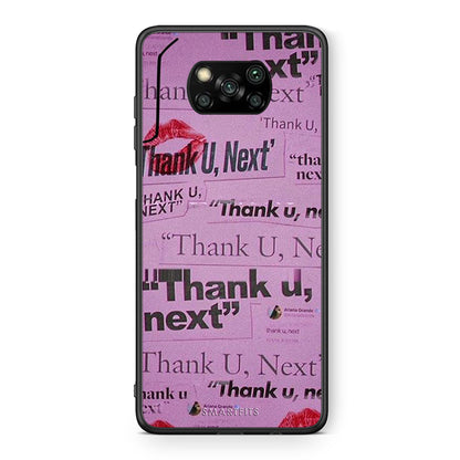 Θήκη Αγίου Βαλεντίνου Xiaomi Poco X3 Thank You Next από τη Smartfits με σχέδιο στο πίσω μέρος και μαύρο περίβλημα | Xiaomi Poco X3 Thank You Next case with colorful back and black bezels