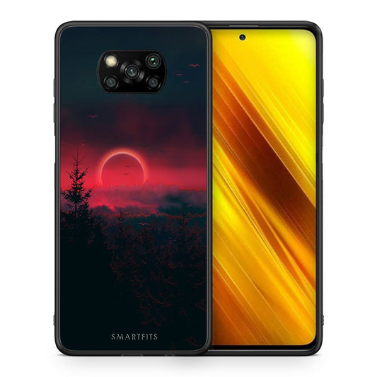 Θήκη Xiaomi Poco X3 Sunset Tropic από τη Smartfits με σχέδιο στο πίσω μέρος και μαύρο περίβλημα | Xiaomi Poco X3 Sunset Tropic case with colorful back and black bezels