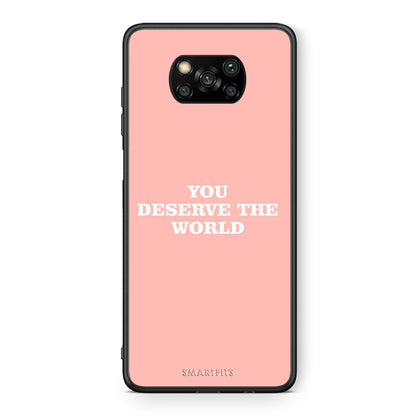 Θήκη Αγίου Βαλεντίνου Xiaomi Poco X3 You Deserve The World από τη Smartfits με σχέδιο στο πίσω μέρος και μαύρο περίβλημα | Xiaomi Poco X3 You Deserve The World case with colorful back and black bezels