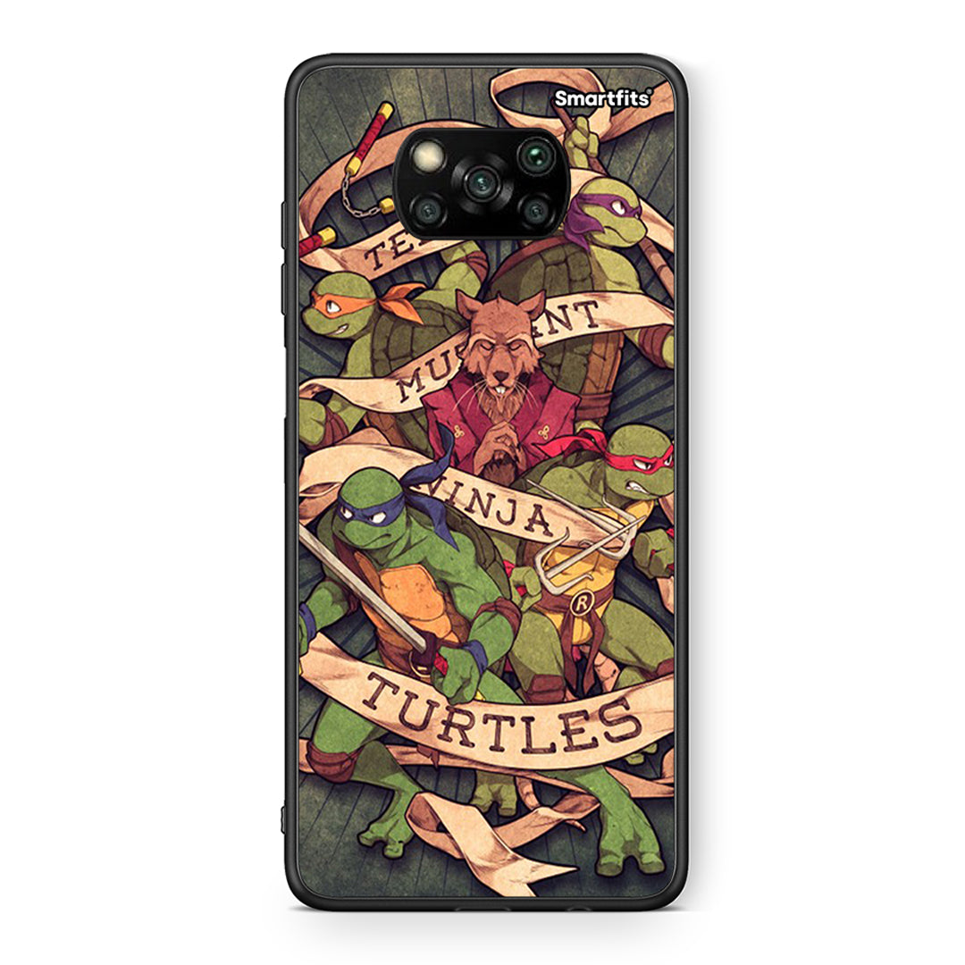 Θήκη Xiaomi Poco X3 Ninja Turtles από τη Smartfits με σχέδιο στο πίσω μέρος και μαύρο περίβλημα | Xiaomi Poco X3 Ninja Turtles case with colorful back and black bezels