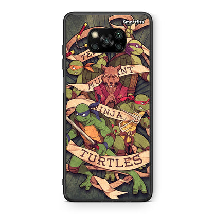 Θήκη Xiaomi Poco X3 Ninja Turtles από τη Smartfits με σχέδιο στο πίσω μέρος και μαύρο περίβλημα | Xiaomi Poco X3 Ninja Turtles case with colorful back and black bezels