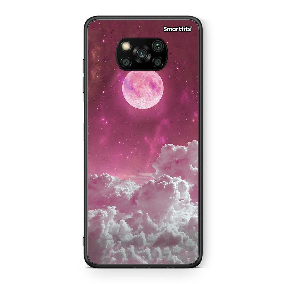 Θήκη Xiaomi Poco X3 Pink Moon από τη Smartfits με σχέδιο στο πίσω μέρος και μαύρο περίβλημα | Xiaomi Poco X3 Pink Moon case with colorful back and black bezels