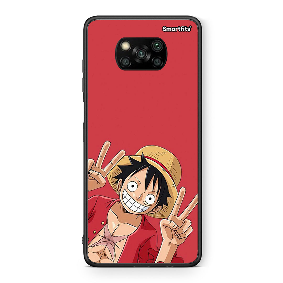 Θήκη Xiaomi Poco X3 Pirate Luffy από τη Smartfits με σχέδιο στο πίσω μέρος και μαύρο περίβλημα | Xiaomi Poco X3 Pirate Luffy case with colorful back and black bezels