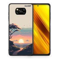 Thumbnail for Θήκη Xiaomi Poco X3 Pixel Sunset από τη Smartfits με σχέδιο στο πίσω μέρος και μαύρο περίβλημα | Xiaomi Poco X3 Pixel Sunset case with colorful back and black bezels