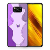 Thumbnail for Θήκη Αγίου Βαλεντίνου Xiaomi Poco X3 Purple Mariposa από τη Smartfits με σχέδιο στο πίσω μέρος και μαύρο περίβλημα | Xiaomi Poco X3 Purple Mariposa case with colorful back and black bezels