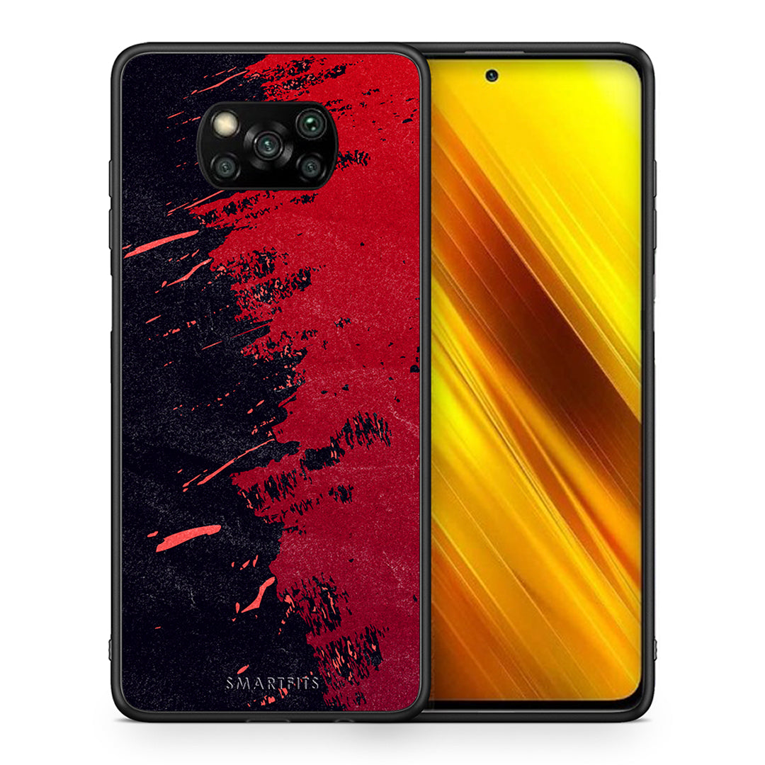 Θήκη Αγίου Βαλεντίνου Xiaomi Poco X3 Red Paint από τη Smartfits με σχέδιο στο πίσω μέρος και μαύρο περίβλημα | Xiaomi Poco X3 Red Paint case with colorful back and black bezels