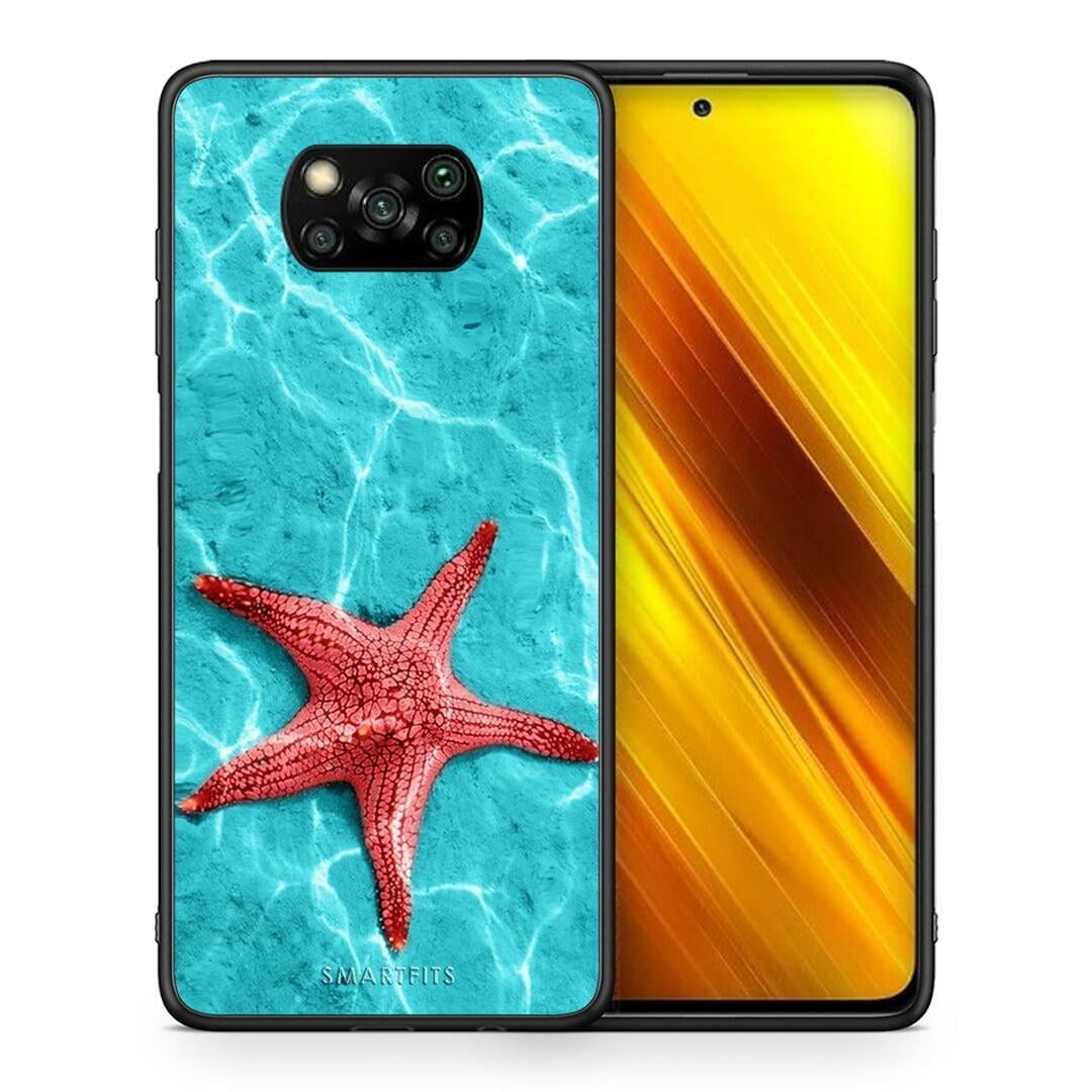Θήκη Xiaomi Poco X3 Red Starfish από τη Smartfits με σχέδιο στο πίσω μέρος και μαύρο περίβλημα | Xiaomi Poco X3 Red Starfish case with colorful back and black bezels