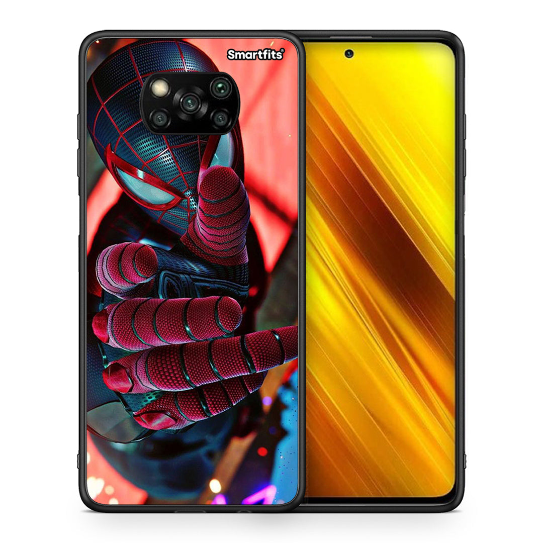 Θήκη Xiaomi Poco X3 Spider Hand από τη Smartfits με σχέδιο στο πίσω μέρος και μαύρο περίβλημα | Xiaomi Poco X3 Spider Hand case with colorful back and black bezels