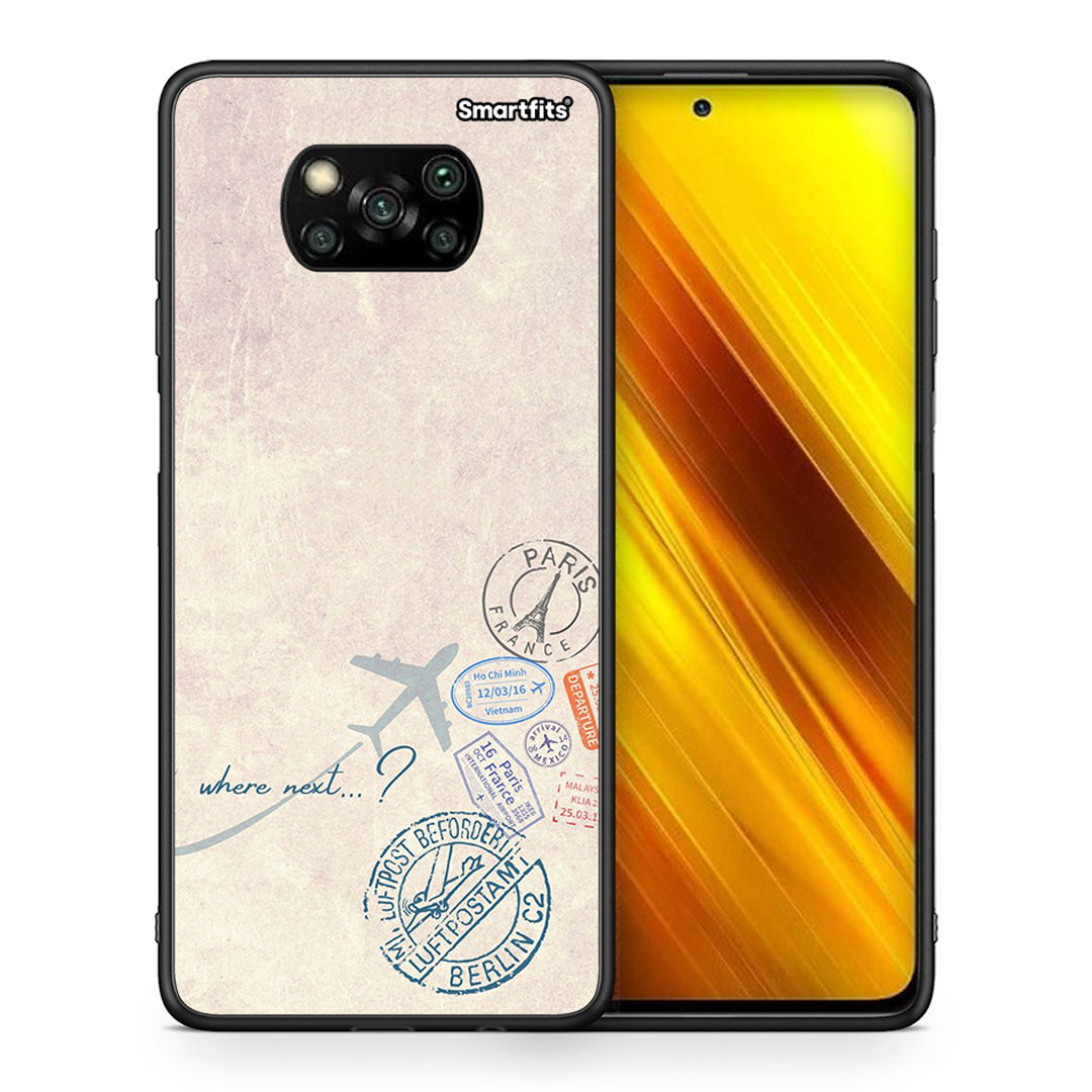 Θήκη Xiaomi Poco X3 Where Next από τη Smartfits με σχέδιο στο πίσω μέρος και μαύρο περίβλημα | Xiaomi Poco X3 Where Next case with colorful back and black bezels