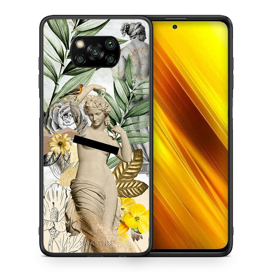 Θήκη Xiaomi Poco X3 Woman Statue από τη Smartfits με σχέδιο στο πίσω μέρος και μαύρο περίβλημα | Xiaomi Poco X3 Woman Statue case with colorful back and black bezels