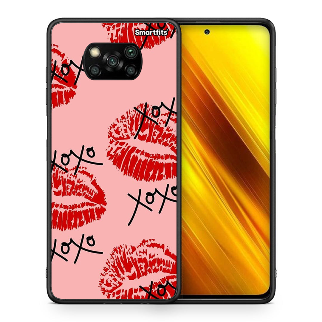 Θήκη Xiaomi Poco X3 XOXO Lips από τη Smartfits με σχέδιο στο πίσω μέρος και μαύρο περίβλημα | Xiaomi Poco X3 XOXO Lips case with colorful back and black bezels