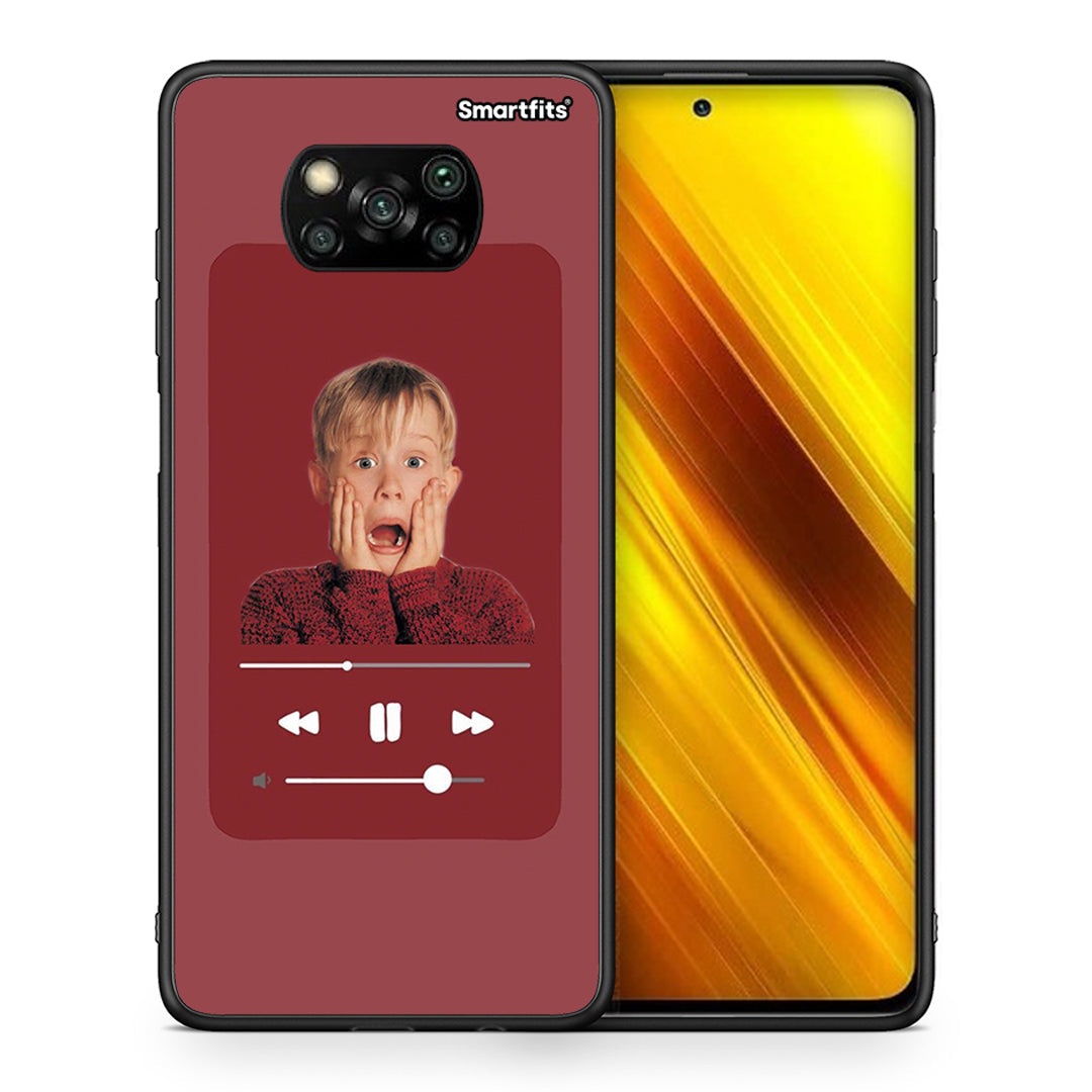 Θήκη Xiaomi Poco X3 Xmas Alone Music από τη Smartfits με σχέδιο στο πίσω μέρος και μαύρο περίβλημα | Xiaomi Poco X3 Xmas Alone Music case with colorful back and black bezels