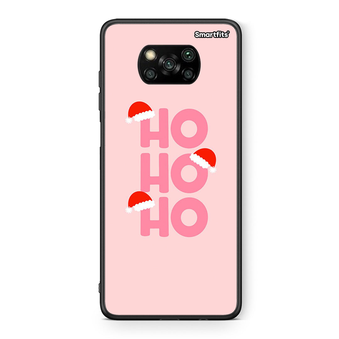 Θήκη Xiaomi Poco X3 Xmas Ho Ho Ho από τη Smartfits με σχέδιο στο πίσω μέρος και μαύρο περίβλημα | Xiaomi Poco X3 Xmas Ho Ho Ho case with colorful back and black bezels