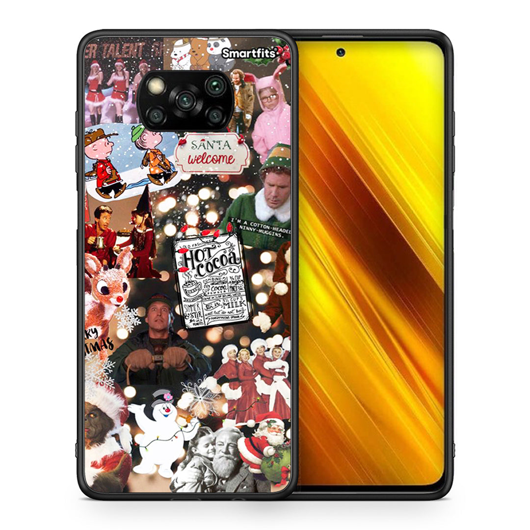 Θήκη Xiaomi Poco X3 Xmas Movies από τη Smartfits με σχέδιο στο πίσω μέρος και μαύρο περίβλημα | Xiaomi Poco X3 Xmas Movies case with colorful back and black bezels