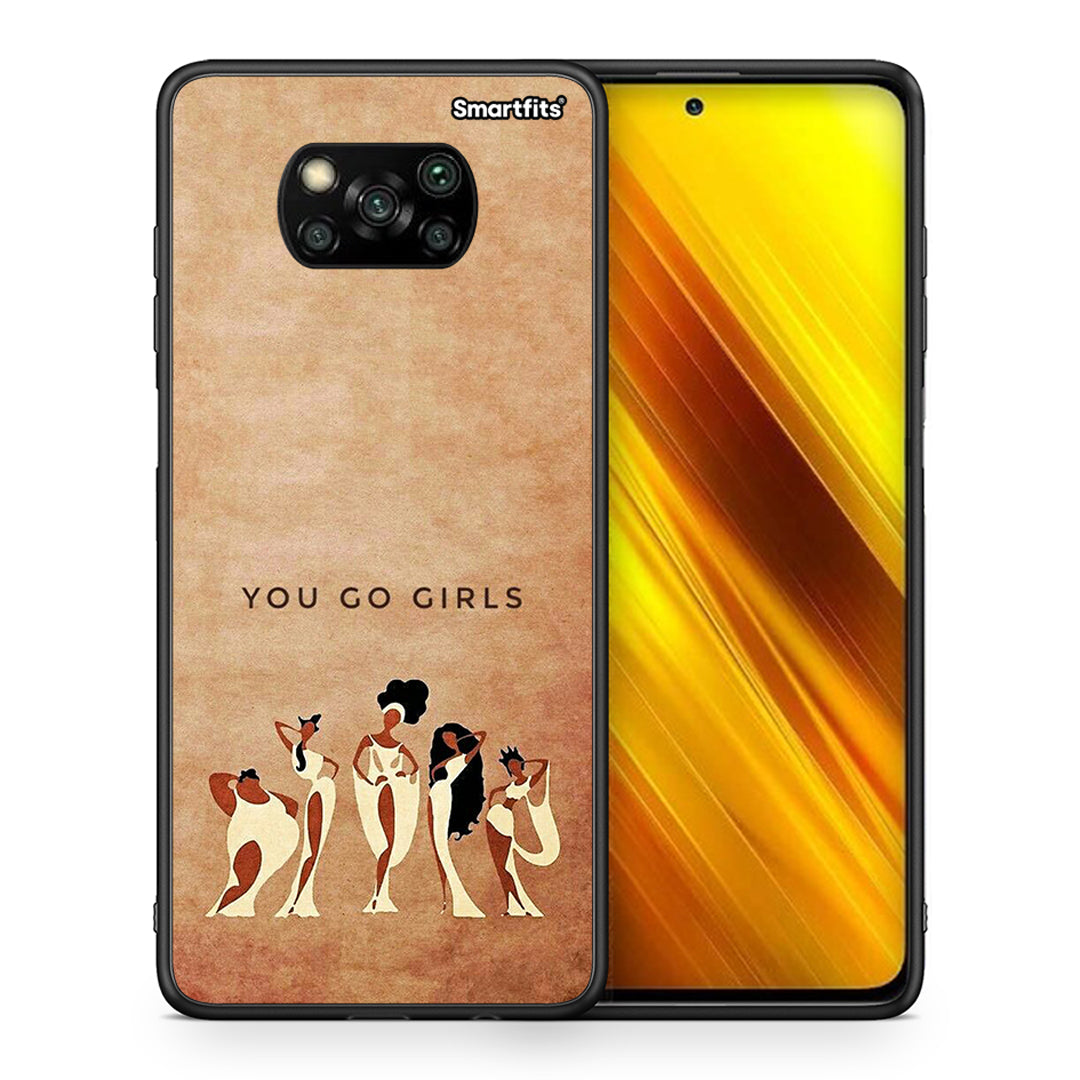 Θήκη Xiaomi Poco X3 You Go Girl από τη Smartfits με σχέδιο στο πίσω μέρος και μαύρο περίβλημα | Xiaomi Poco X3 You Go Girl case with colorful back and black bezels