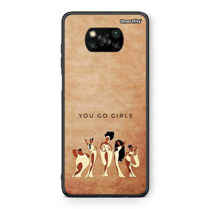 Θήκη Xiaomi Poco X3 You Go Girl από τη Smartfits με σχέδιο στο πίσω μέρος και μαύρο περίβλημα | Xiaomi Poco X3 You Go Girl case with colorful back and black bezels