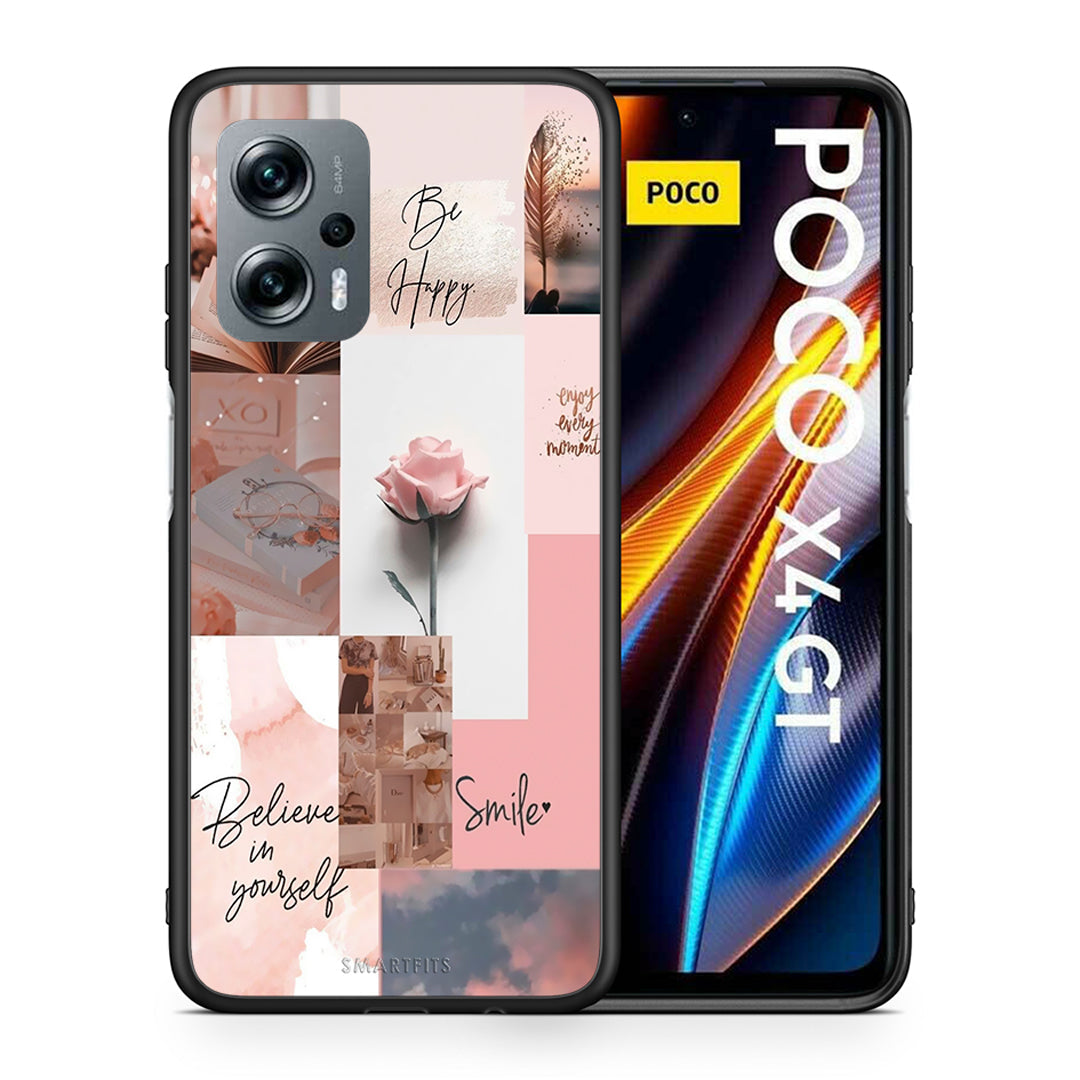 Θήκη Xiaomi Poco X4 GT Aesthetic Collage από τη Smartfits με σχέδιο στο πίσω μέρος και μαύρο περίβλημα | Xiaomi Poco X4 GT Aesthetic Collage case with colorful back and black bezels
