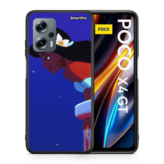 Θήκη Xiaomi Poco X4 GT Alladin And Jasmine Love 2 από τη Smartfits με σχέδιο στο πίσω μέρος και μαύρο περίβλημα | Xiaomi Poco X4 GT Alladin And Jasmine Love 2 case with colorful back and black bezels