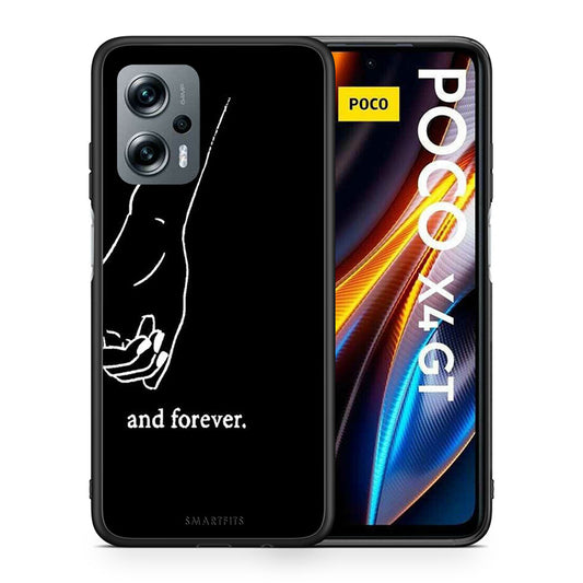 Θήκη Αγίου Βαλεντίνου Xiaomi Poco X4 GT Always & Forever 2 από τη Smartfits με σχέδιο στο πίσω μέρος και μαύρο περίβλημα | Xiaomi Poco X4 GT Always & Forever 2 case with colorful back and black bezels