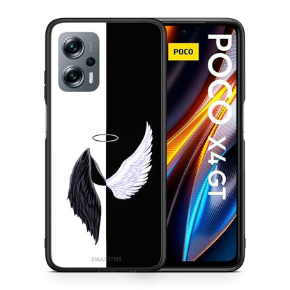 Θήκη Xiaomi Poco X4 GT Angels Demons από τη Smartfits με σχέδιο στο πίσω μέρος και μαύρο περίβλημα | Xiaomi Poco X4 GT Angels Demons case with colorful back and black bezels