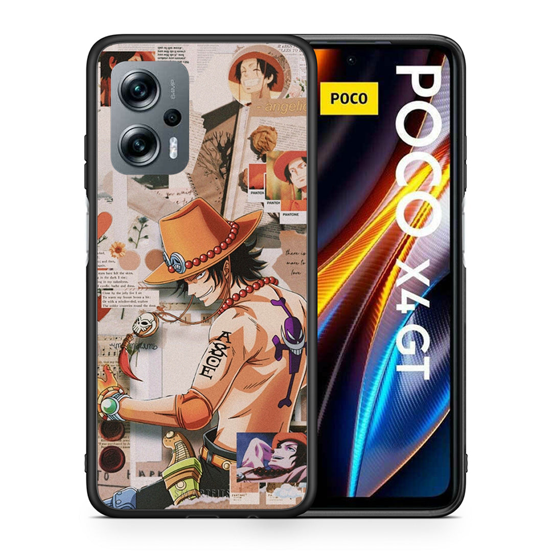 Θήκη Xiaomi Poco X4 GT Anime Collage από τη Smartfits με σχέδιο στο πίσω μέρος και μαύρο περίβλημα | Xiaomi Poco X4 GT Anime Collage case with colorful back and black bezels