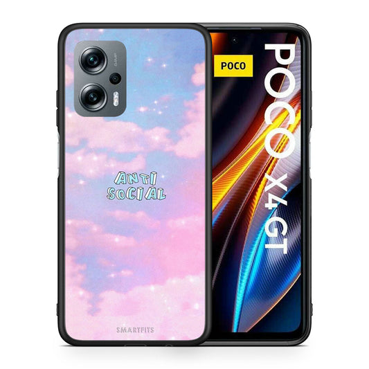 Θήκη Αγίου Βαλεντίνου Xiaomi Poco X4 GT Anti Social από τη Smartfits με σχέδιο στο πίσω μέρος και μαύρο περίβλημα | Xiaomi Poco X4 GT Anti Social case with colorful back and black bezels