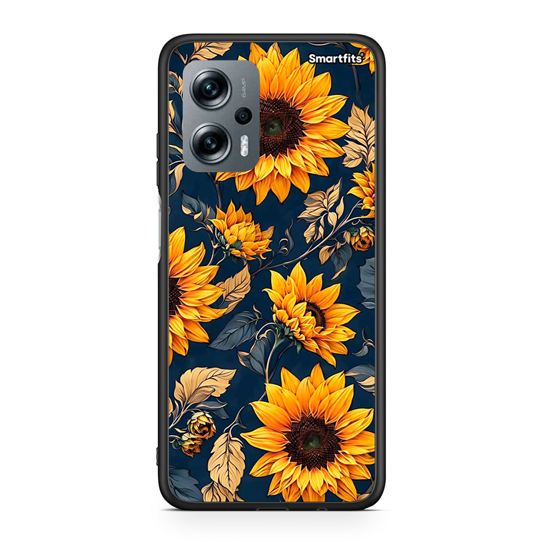 Xiaomi Poco X4 GT Autumn Sunflowers θήκη από τη Smartfits με σχέδιο στο πίσω μέρος και μαύρο περίβλημα | Smartphone case with colorful back and black bezels by Smartfits