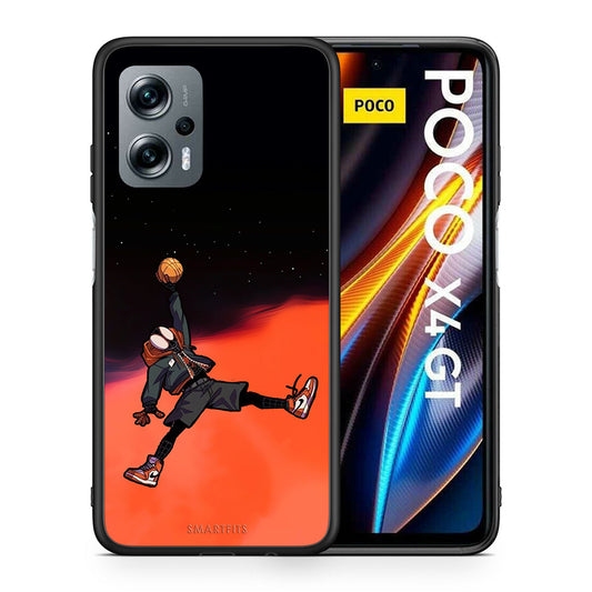 Θήκη Xiaomi Poco X4 GT Basketball Hero από τη Smartfits με σχέδιο στο πίσω μέρος και μαύρο περίβλημα | Xiaomi Poco X4 GT Basketball Hero case with colorful back and black bezels