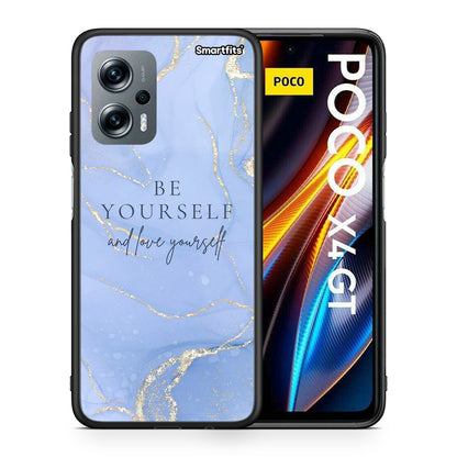 Θήκη Xiaomi Poco X4 GT Be Yourself από τη Smartfits με σχέδιο στο πίσω μέρος και μαύρο περίβλημα | Xiaomi Poco X4 GT Be Yourself case with colorful back and black bezels