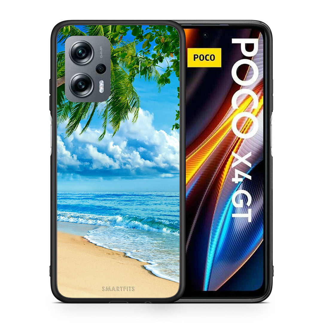 Θήκη Xiaomi Poco X4 GT Beautiful Beach από τη Smartfits με σχέδιο στο πίσω μέρος και μαύρο περίβλημα | Xiaomi Poco X4 GT Beautiful Beach case with colorful back and black bezels