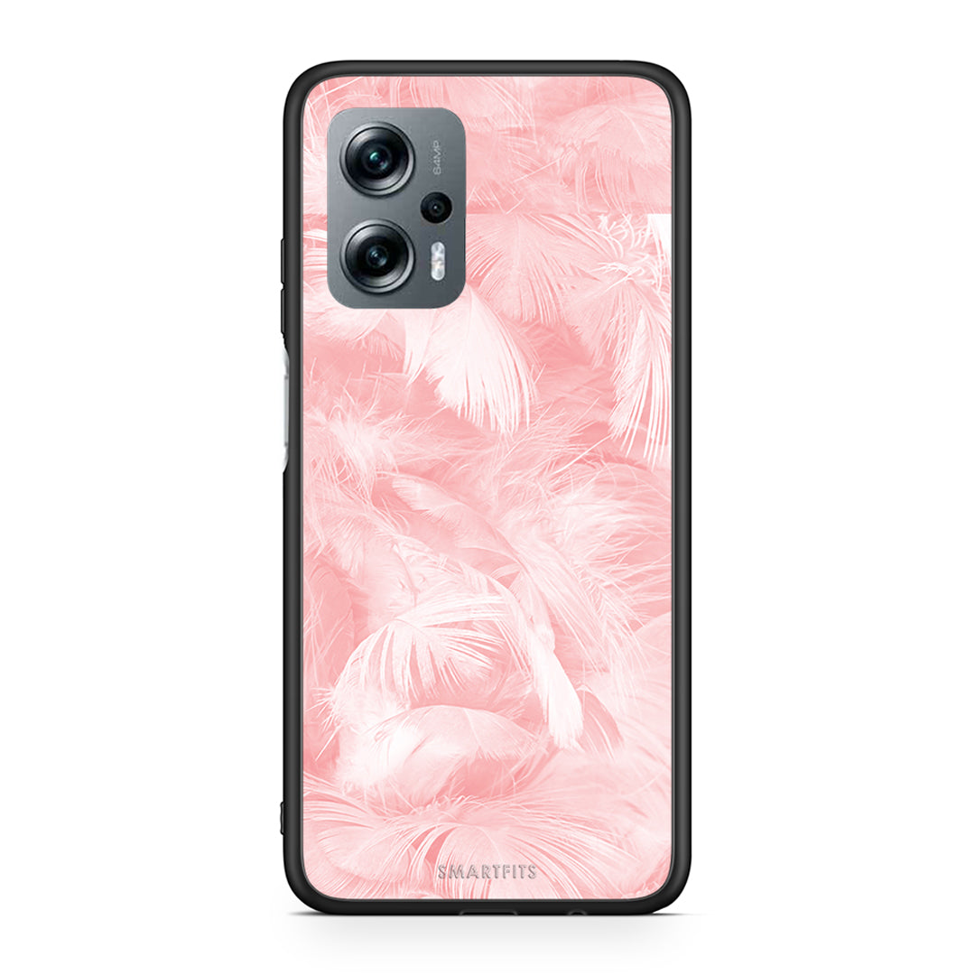 33 - Xiaomi Poco X4 GT Pink Feather Boho case, cover, bumper